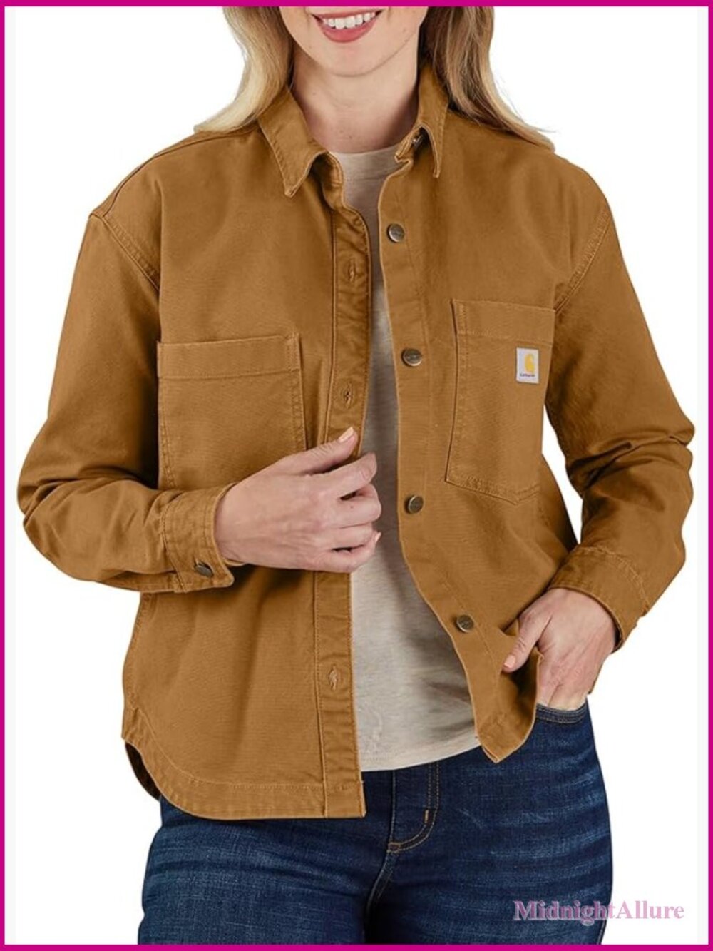Women's Loose Fit Heavyweight Duck Overshirt with Stretch